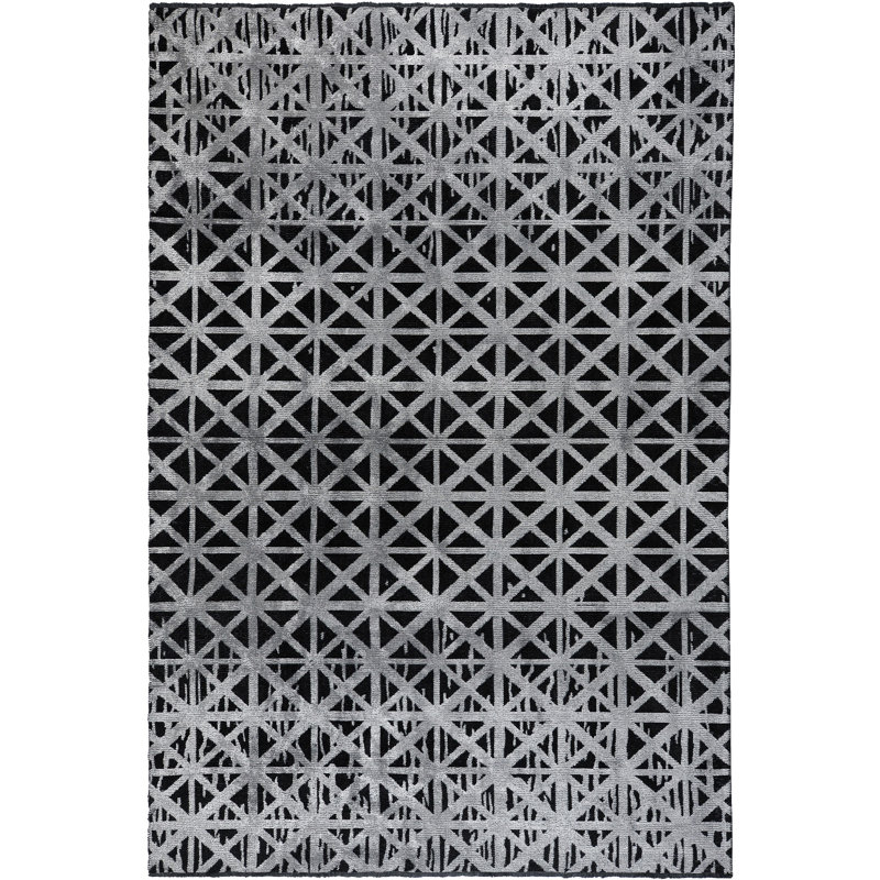 Rapture Geometric Area Rug in Black/Gray, Rectangle 7'10" x 9'10"