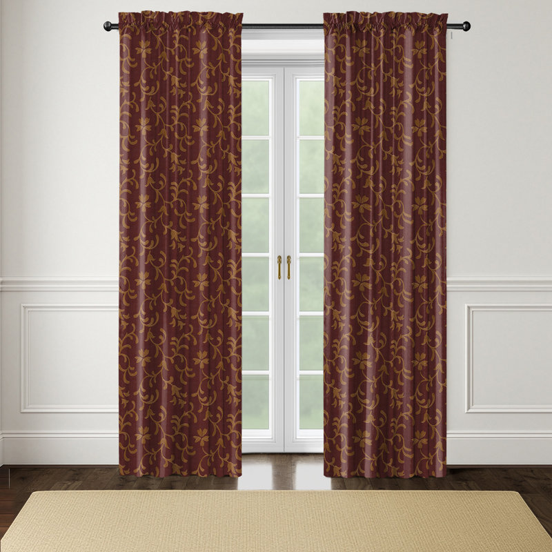 Paire de panneaux de rideau Casnet, L 50 po x L 84 po, Grenat