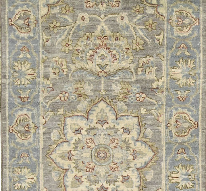 Ziegler Handwoven High-Quality Ivory/Light Blue Runner