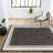 Helki Modern Border Stripe Black/Cream Indoor/Outdoor Rug-1943136158