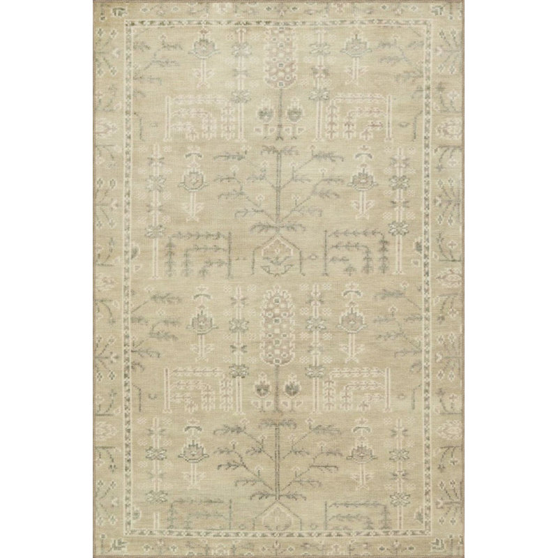 Tapis géométrique crème lavable à la machine, Sous-tapis rectangulaire 2 pi 4 po x 3 pi 11 po
