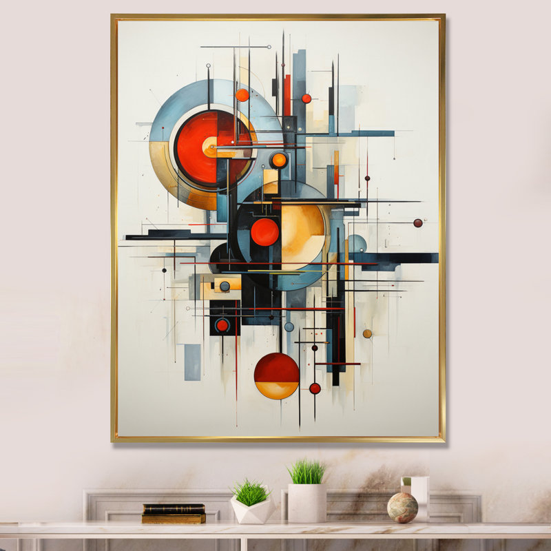«Constructivism Geometric Constructsan Abstract», reproduction d'art sur toile encadrée, Or, H 20 po x l 12 po x P 1 po