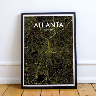 Atlanta City Map - No Frame Print