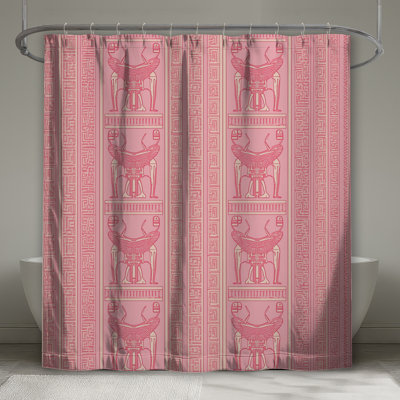 Rideaux de douche roses égyptiens très longs