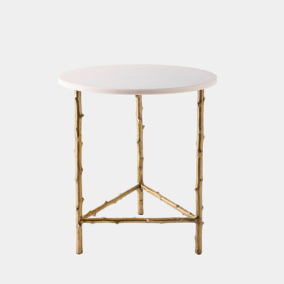 Bamboo Marble End Table
