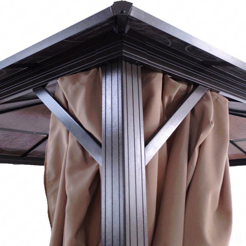 Pavillon de jardin en aluminium, pour l'extérieur avec auvent double