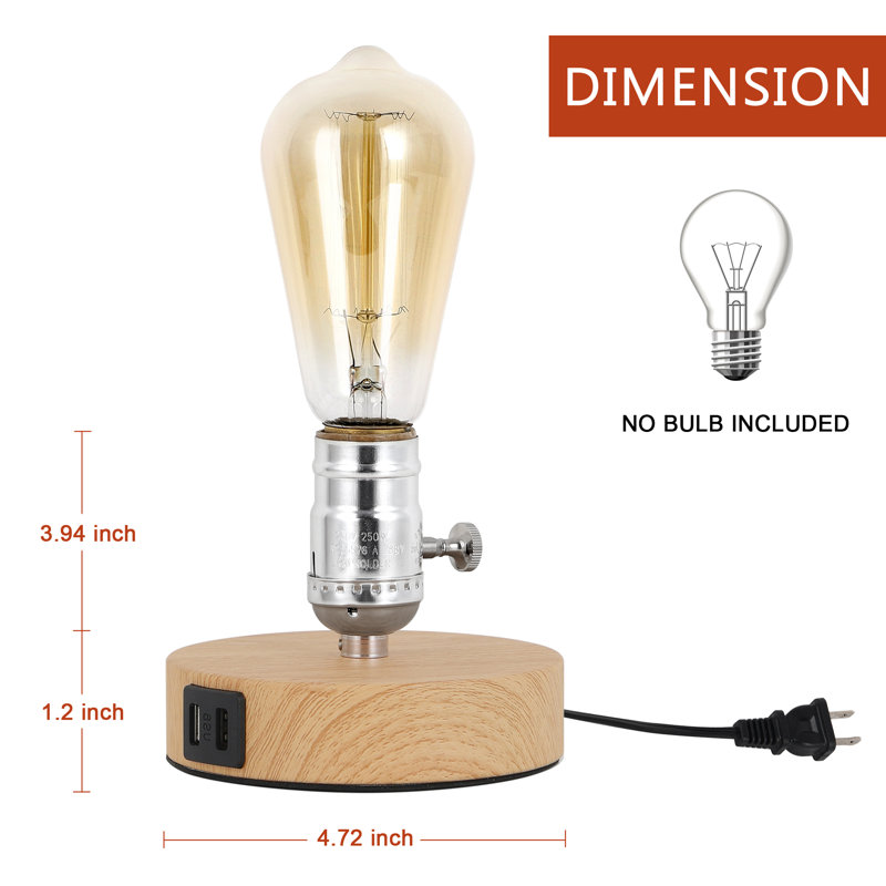 Petite lampe de table Log Color Disc, Naturel