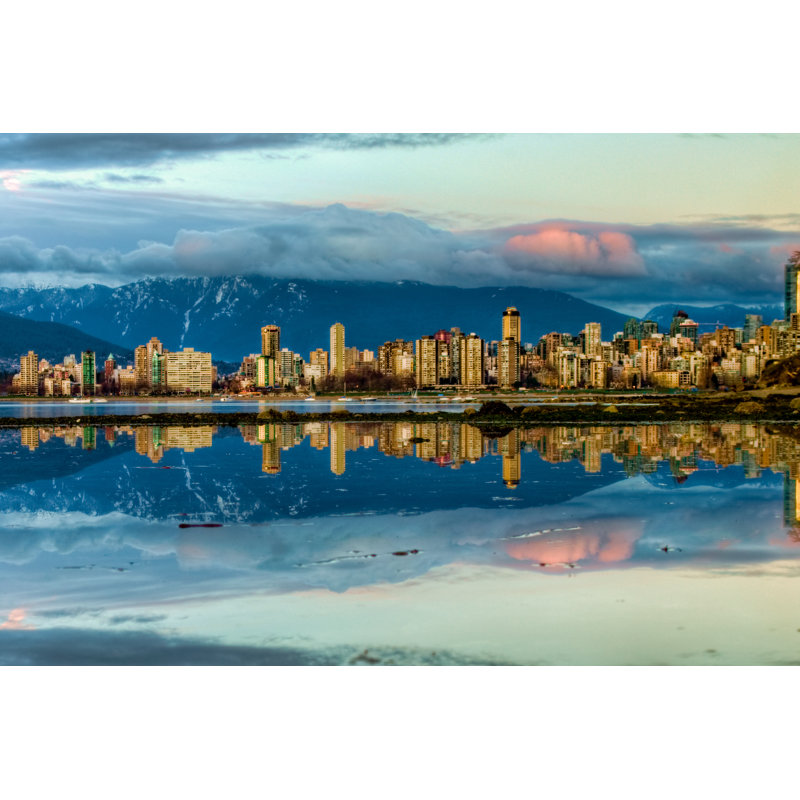 Vancouver city skyline 1 Piece Wrapped Canvas Wall Art, 20cm H x 30cm W