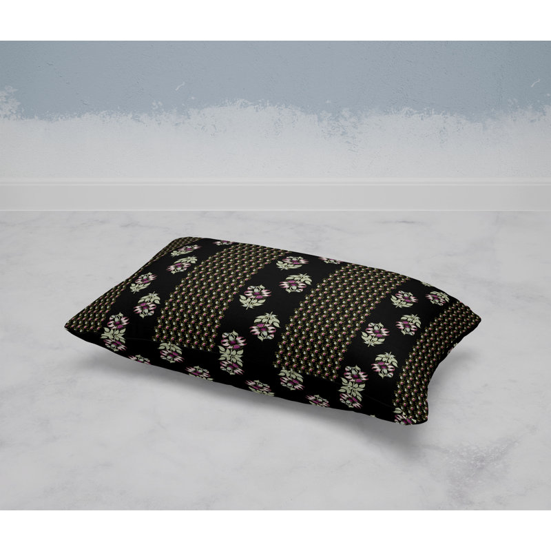 Coussin Anemone, Noir/vert