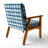 White And Blue Circle Pattern - Upholstered Patterned Accent Arm Chair-1857729898