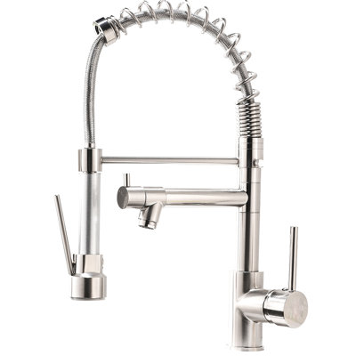 Kitchen Faucet With Pull Down , Brushed Nickel, 360-Degree Rotatable, Versatile Nickel Single Lever, Attractive Appearance