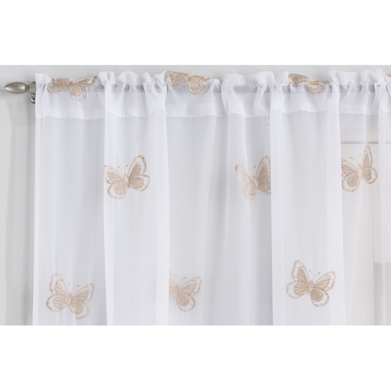 Adison Sheer Curtain Single Panel, Natural, 140 W x 137 D cm