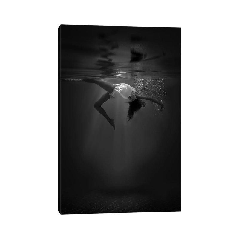 The Little Mermaid by Cesare Sent - Print on Canvas, Wrapped Canvas, 20.32 cm H x 30.48 cm W