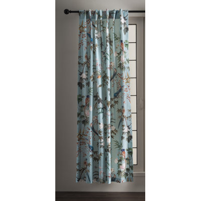 Maison d'Hermine Hokuzai - Rideau bleu 100 % coton - 127 cm x 274 cm