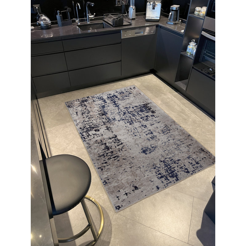 Tapis décoratif moderne à motifs abstraits mixtes beige, Tapis de couloir 3 pi 3,37 po x 9 pi 10,11 po