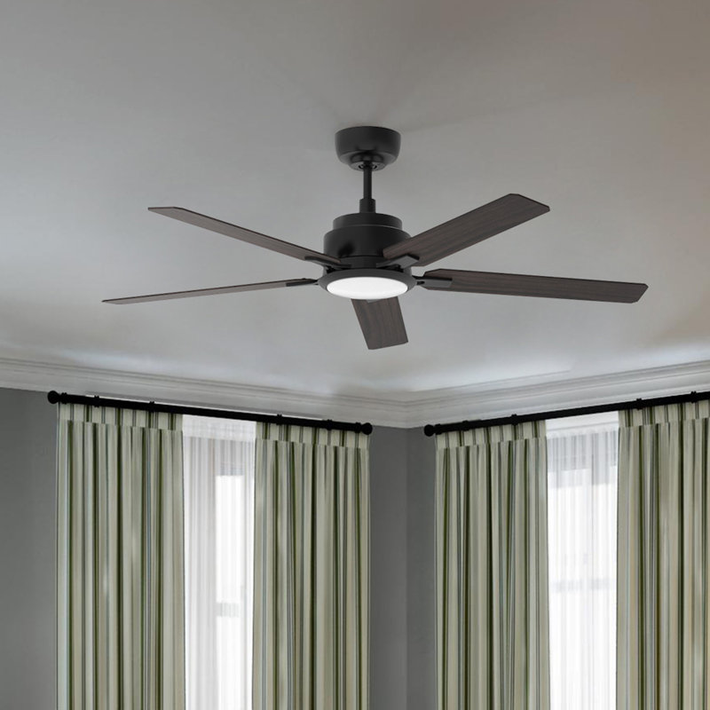 Ventilateur de plafond intelligent 52 po avec lumière DEL à intensité variable, télécommande, moteur CC réversible silencieux
