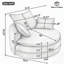 Canapé pivotant à 360 ° avec coussin double couche et coussins amovibles pour un confort et une polyvalence ultimes-134674157