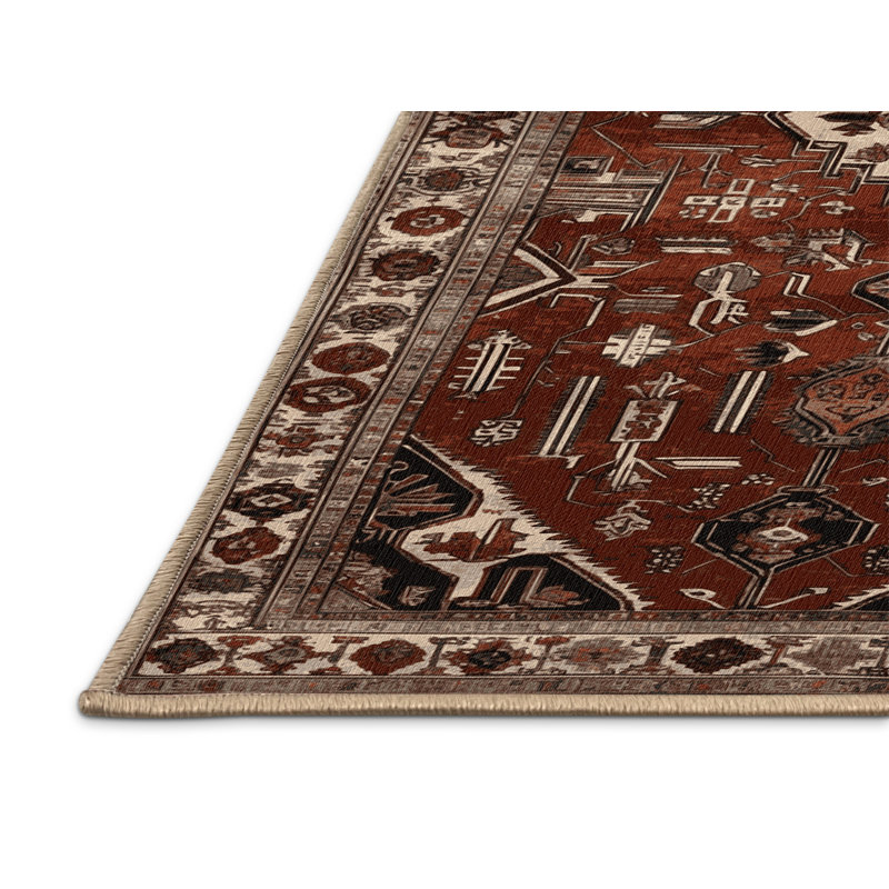 Tapis brun lavable à la machine, Rectangulaire 2 pi x 3 pi