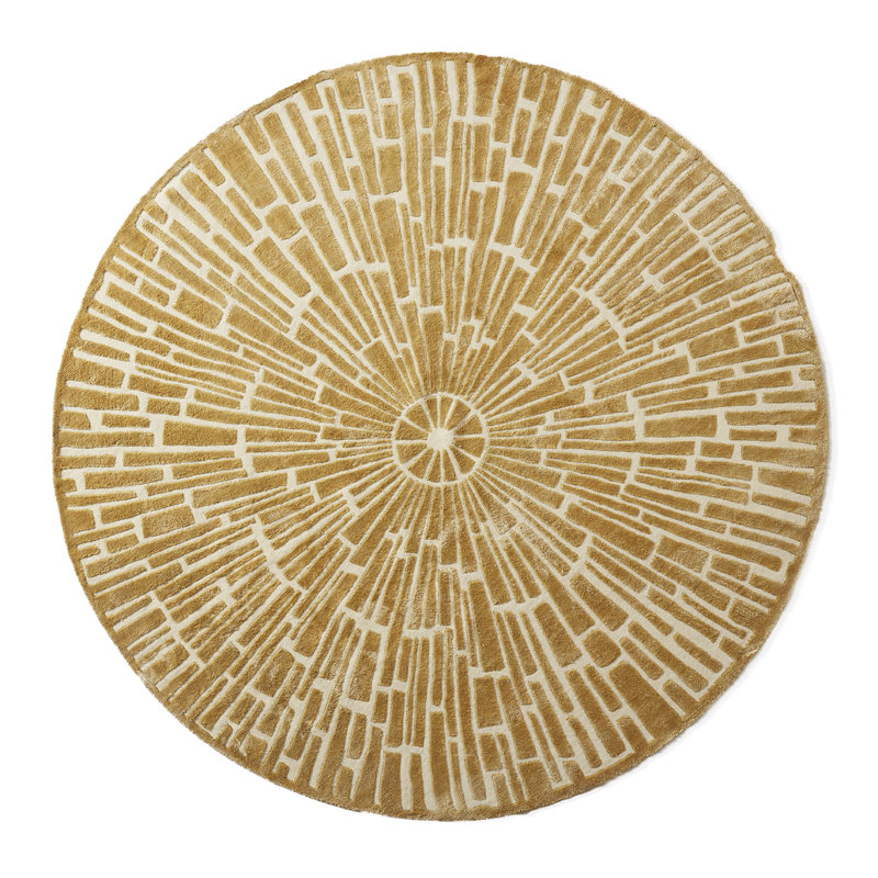 Talitha Geometric Area Rug in Gold/Ivory