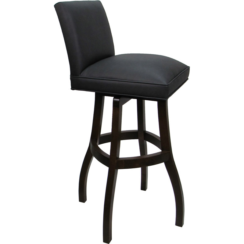 Swivel Wood Extra Tall Bar Stool On S-base, Gray, Dark Walnut, Bar Stool (34" Seat Height)