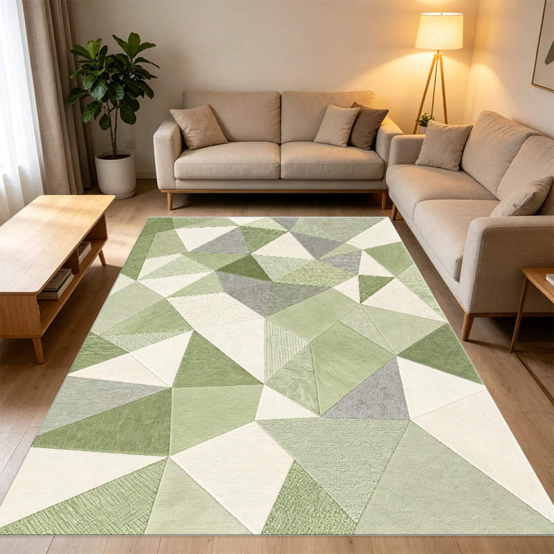 Teal & Grey Abstract Geometric carpet-easy to clean, machine-washable, soft and comfortable; suitable for door mats, kitchens, living rooms, bedrooms, corridors, and laundry areas. Easy to clean, durable carpet for home decoration.