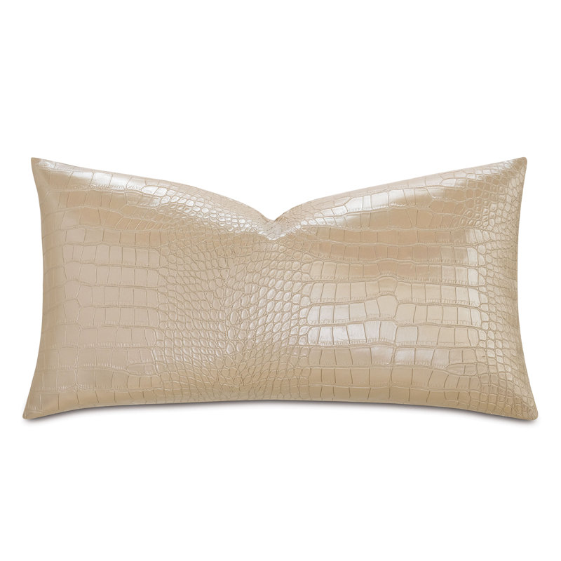 Tegu Lumbar Pillow Cover & Insert, Gold, 11"H x 21"W