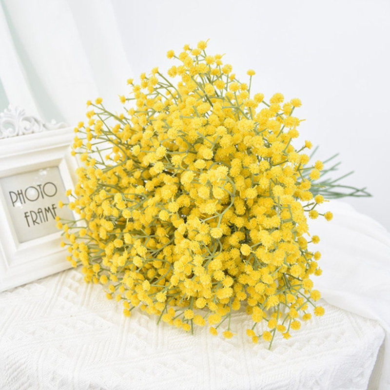 10 Bouquets of Artificial Baby's Breath, DIY Floral Garland Decoration, Jaune