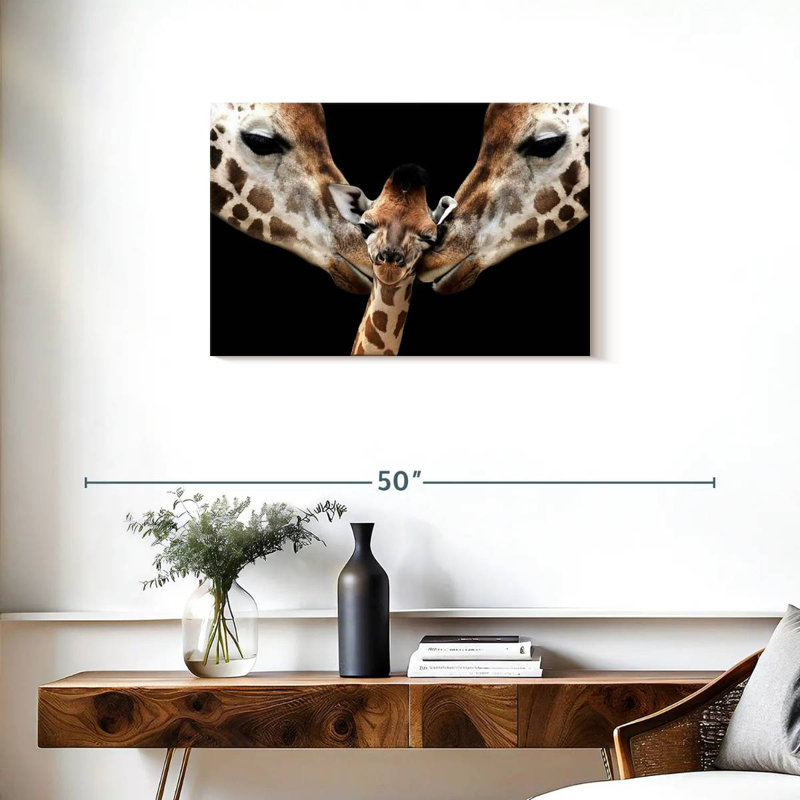 Happy Giraffe Family, 20" H x 30" W