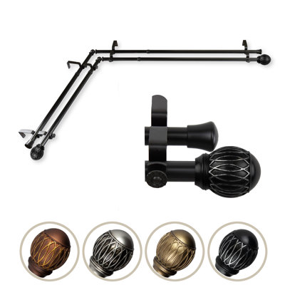 Tyoma Steel Adjustable Double Curtain Rod