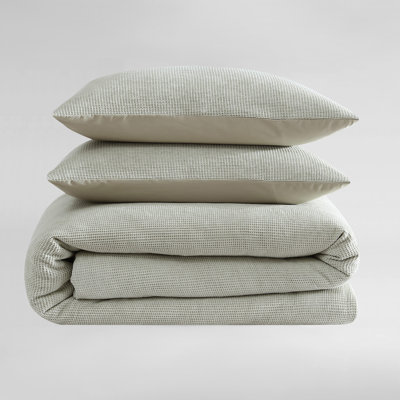 Ensemble de housse de couette réversible 3 pièces Calvin Klein Microwaffle