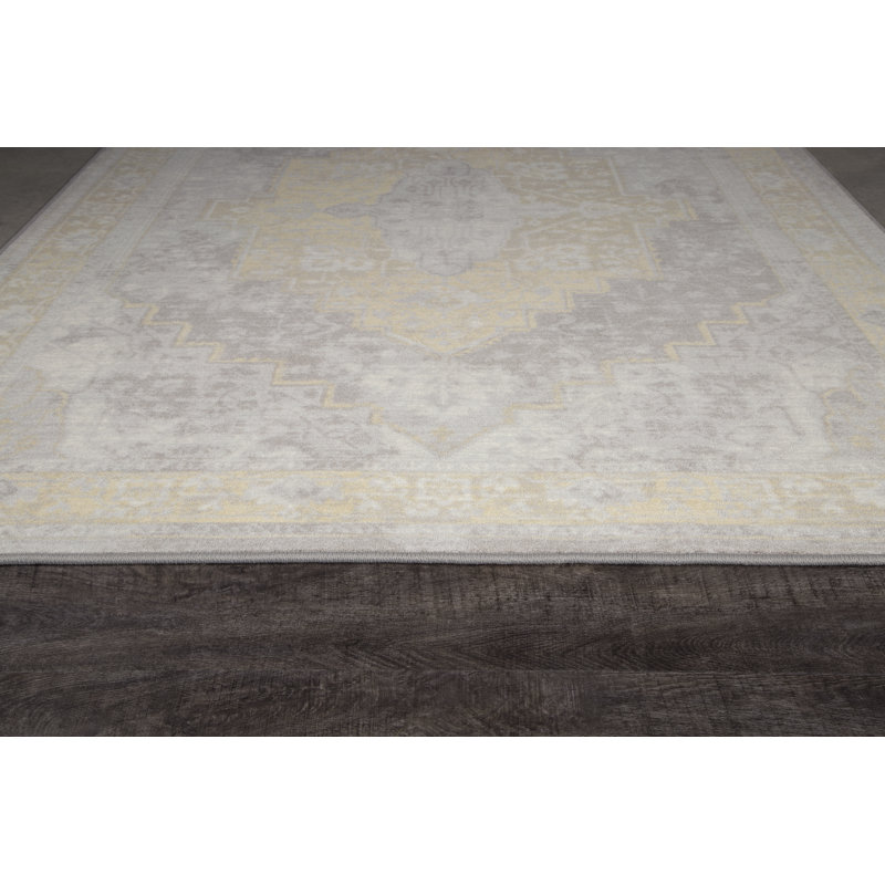 Tapis oriental argenté à la chandelle Goutier Saxon, Rectangle 5 pi 4 po x 7 pi 8 po