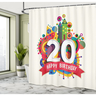 Rideau de douche Ivy Bronx Birthday 33268