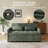 53"Sofa Bed, 3-in-1 Loveseat Sleeper Sofa with Pull Out Bed, Pockets and USB, Modern 2 Seater Convertible Small Couch for Living Room Bedroom Apartment,Corduroy Comfy Couches,Green-862974123