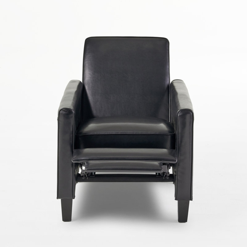 Licause Faux Leather Recliner, Black 