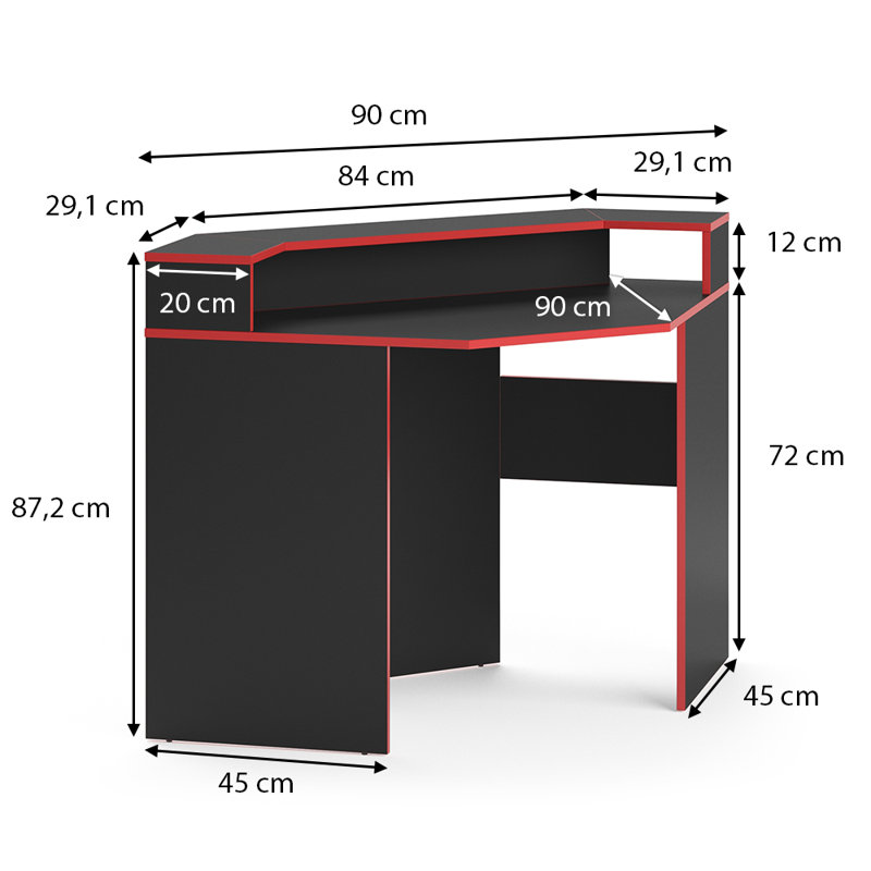 Adeon Computer Desk, Red