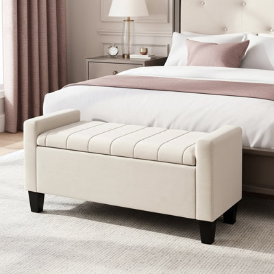 Jade Upholstered Ottoman Storage Bench