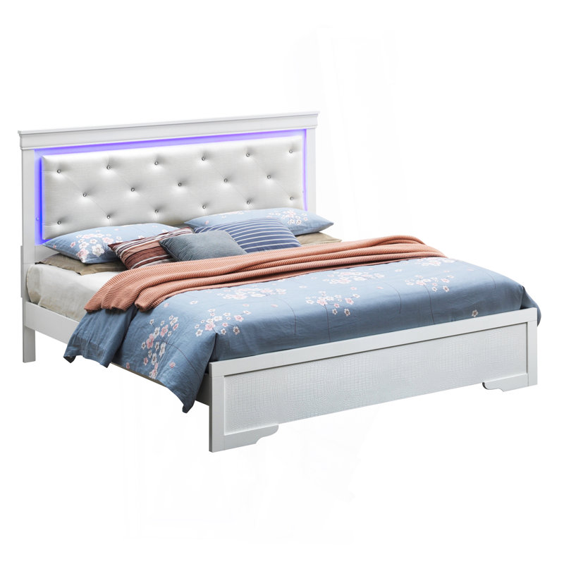 Transitional Full Bed With Champagne Finish