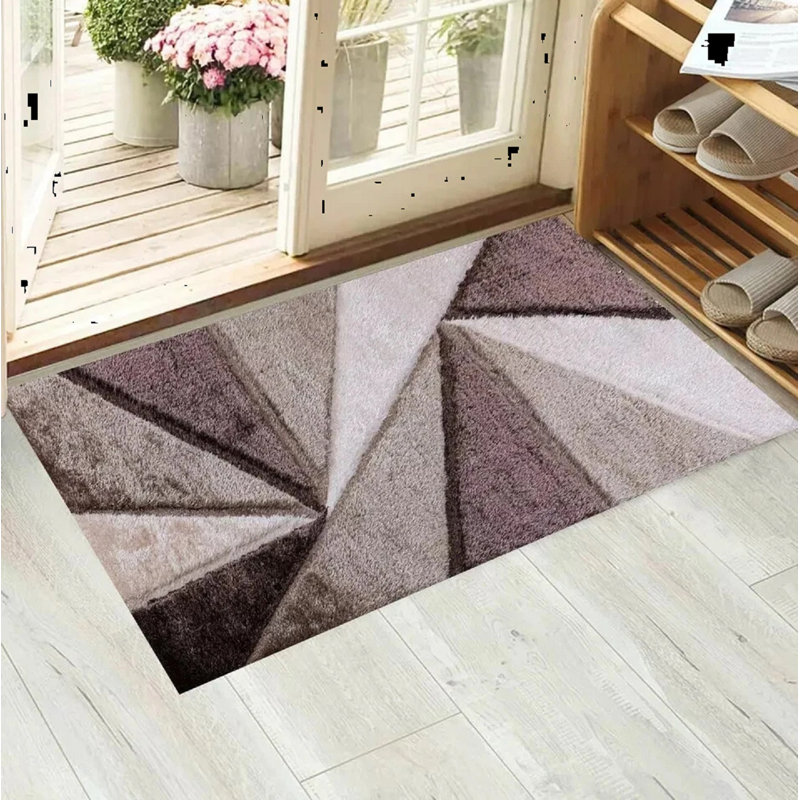 Geometric Shag Area Rug, Rectangle 60 x 110 cm