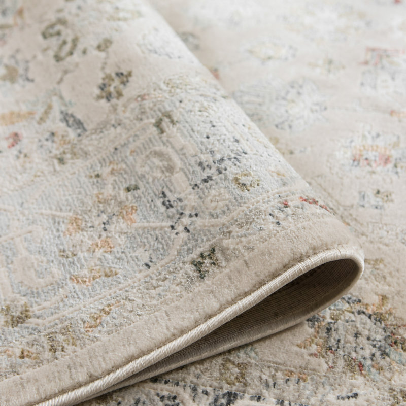 Tapis traditionnel en polyester de qualité supérieure Sandrah, Rectangle 7 pi 10 po x 10 pi 10 po