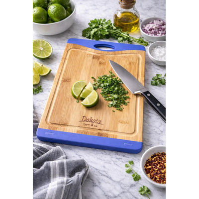 Dakota Bamboo Cutting Board w/ Silicone Edge