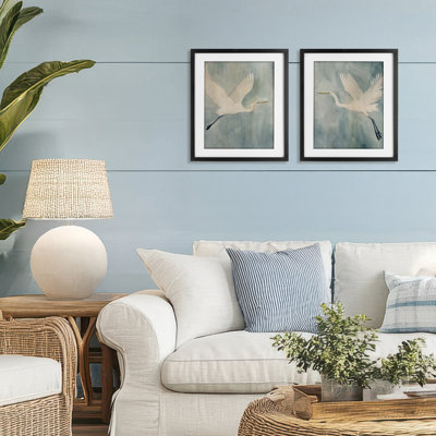 Island Specter Egrets 2pc Framed Print Under Glass Set, design by Grace Popp