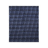 Rug & Kilim's Scandinavian Style Rug In Blue And Black Geometric Pattern