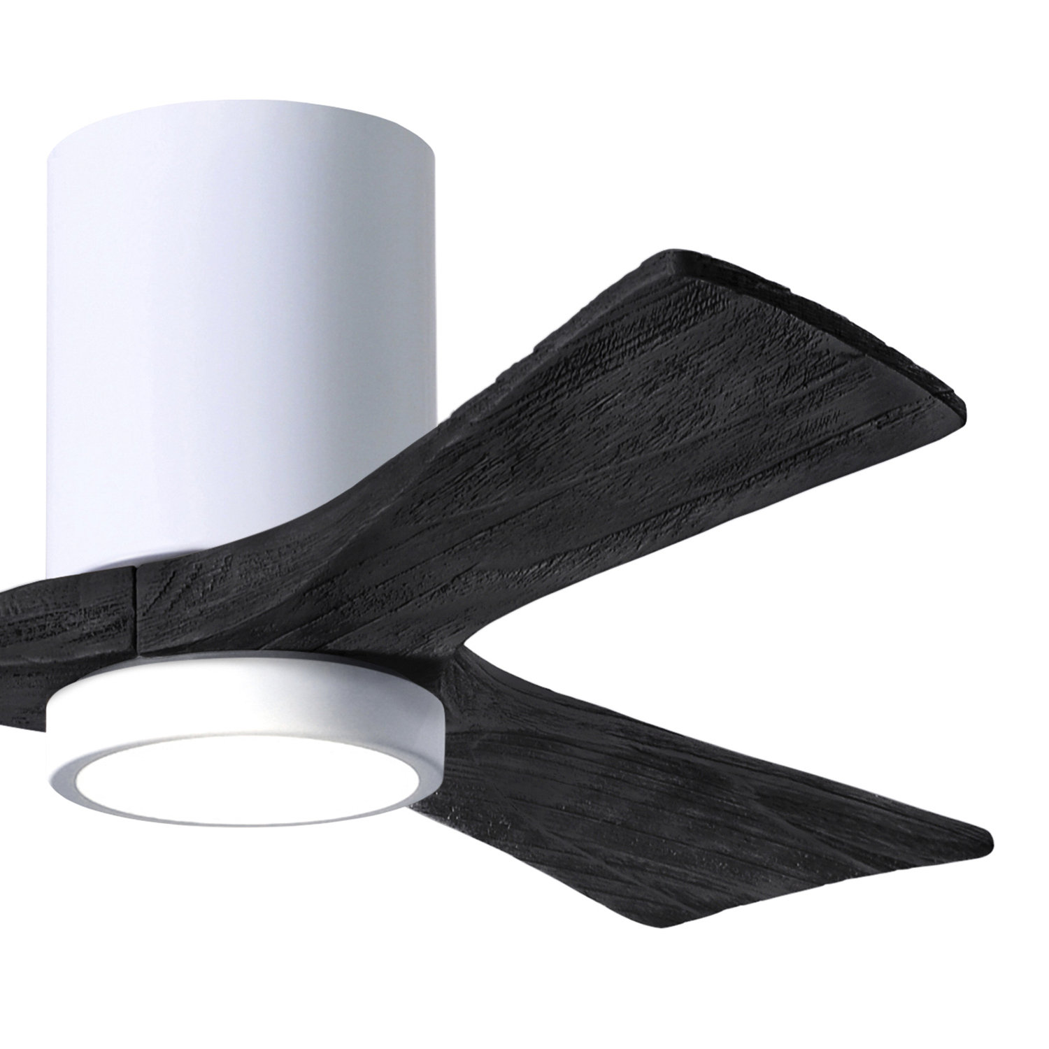 Olivier 3 Blade Ceiling Fan with LED Light Kit, Gloss White, Matte Black, 42"