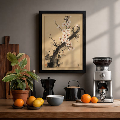 Moonlit Blossoms Japandi - Framed Print