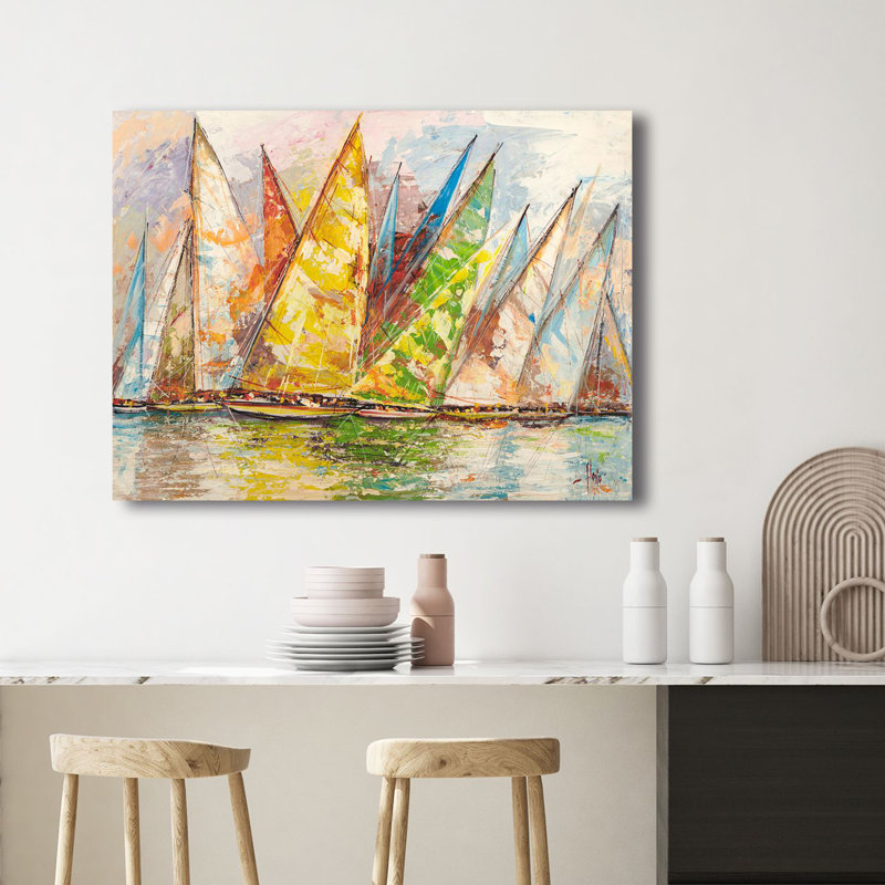 Spring Regatta by Luigi Florio - Wrapped Canvas Painting, 70cm H x 100cm W x 4cm D