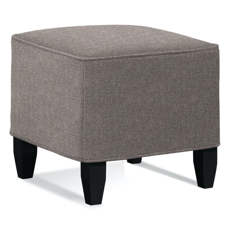 Brooklyn Square Ottoman, Brown Geometric, 0456-33, Black