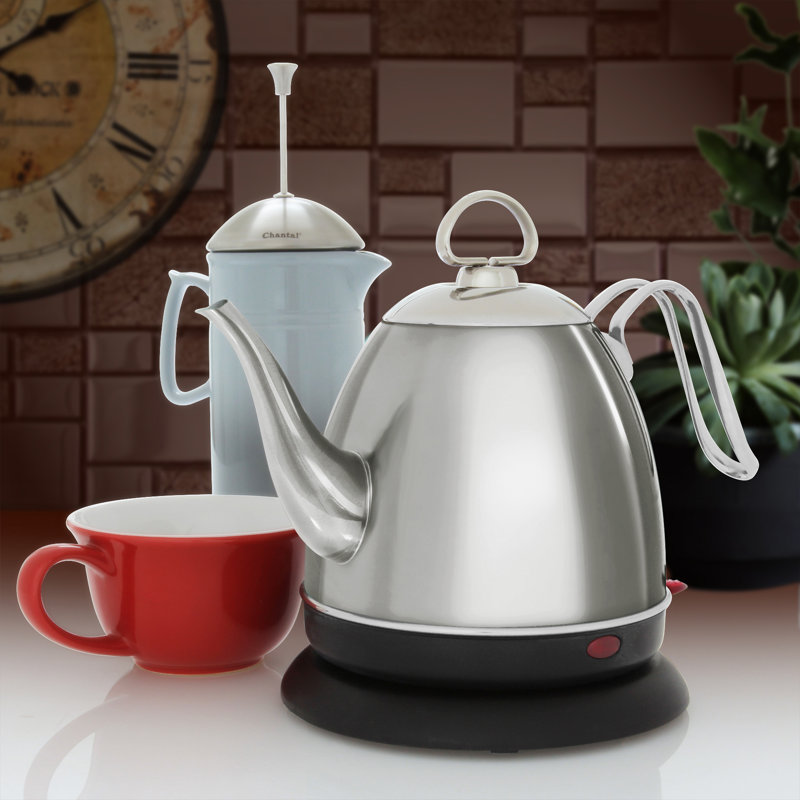 Chantal 1 qt. Stainless Steel Electric Tea Kettle, Forest Green