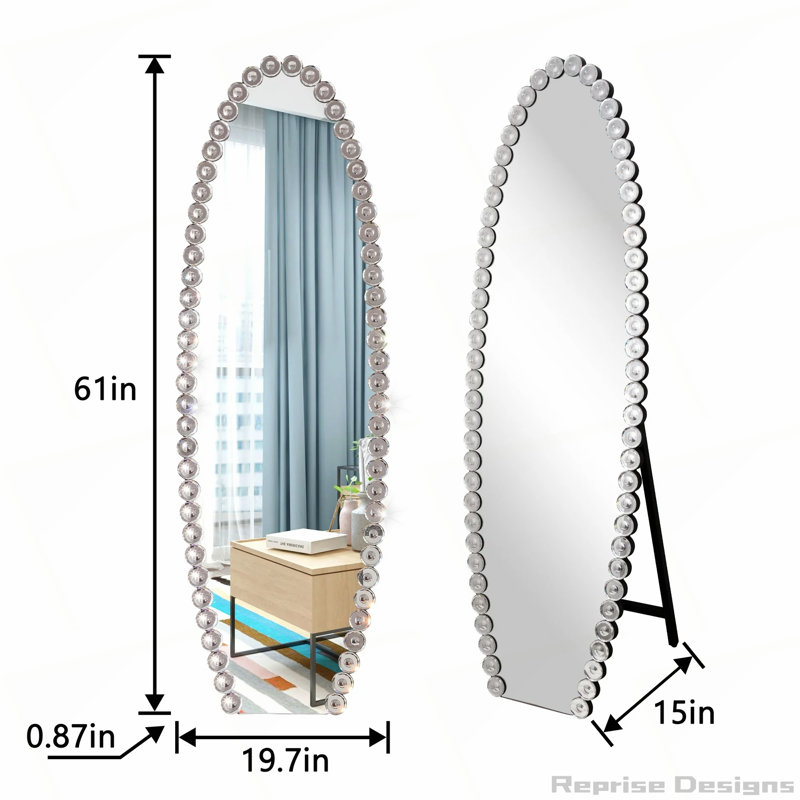 Crystal Full Length Mirror with Stand