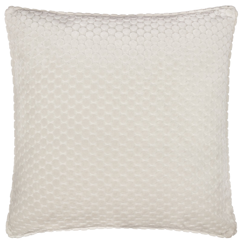 Neptune Geometric Square Cushion, Feather, Ivory