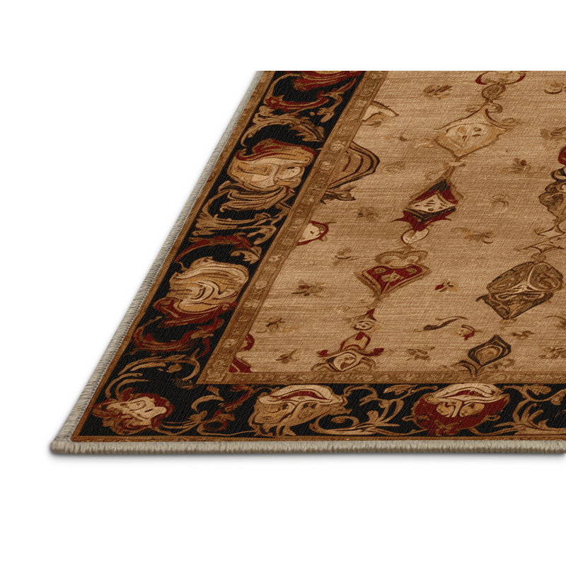 Tapis brun français lavable à la machine, Rectangulaire 3 pi x 5 pi